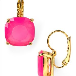 Kate Spade pink square leverback earrings